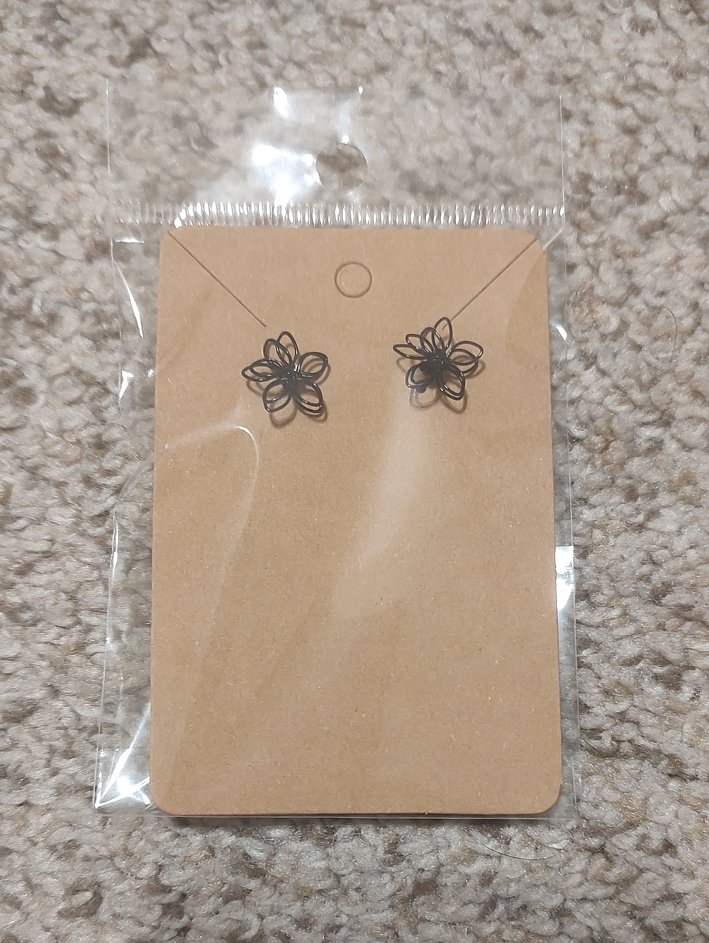 Black Wire Stud Earrings